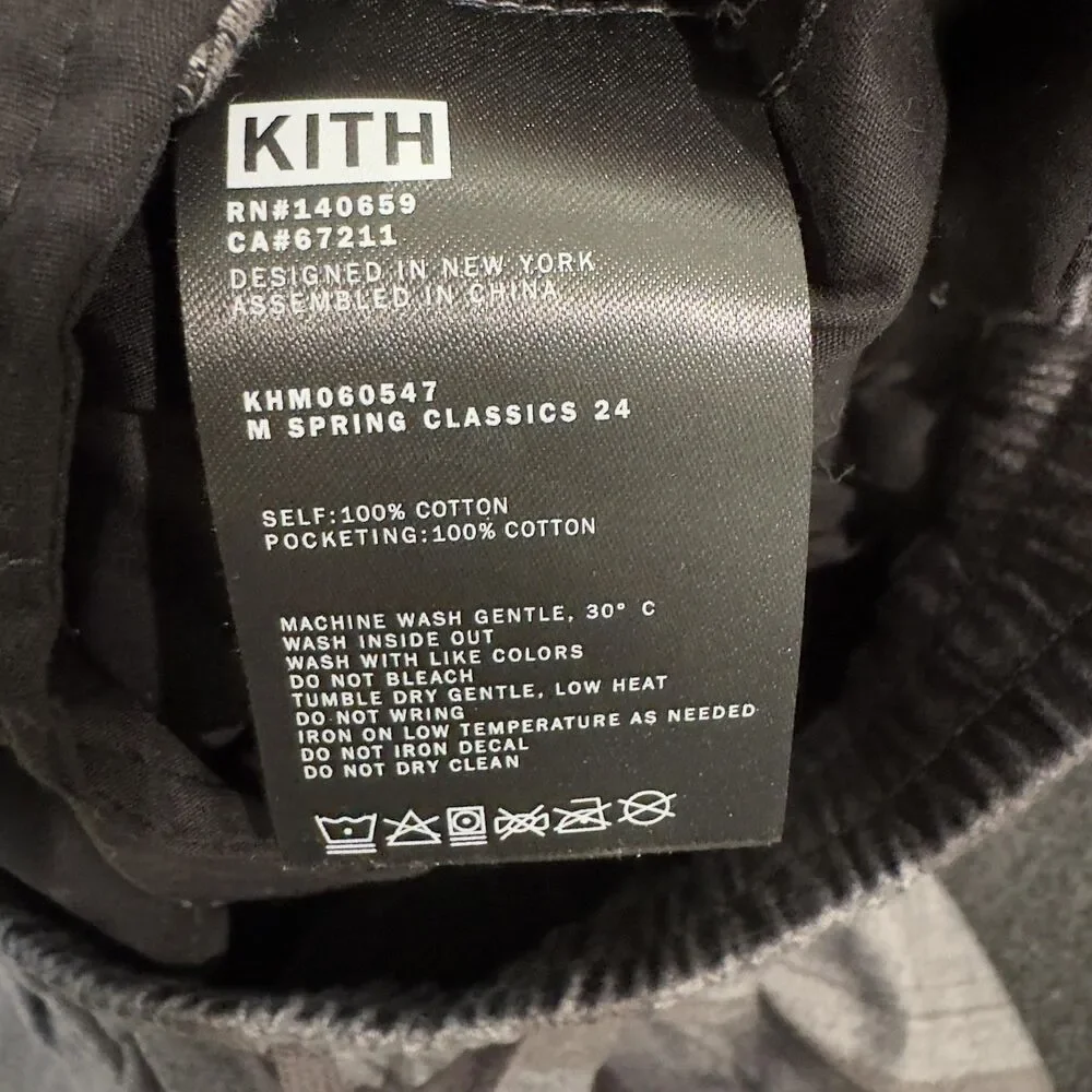 Kith Barrow Pants Men's Small Gray Striped Spring Classics 24 Drawstring